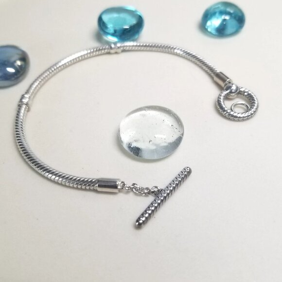 Authentic Pandora Sterling Silver Toggle Bracelet 6.7 Inch With Box Mint - Picture 1 of 6